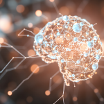 a stylized electronic brain sends out impulse