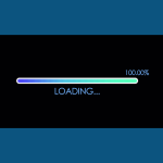 gradient progress bar shows loading status