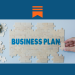 "business plan" appears on top of puzzle pieces