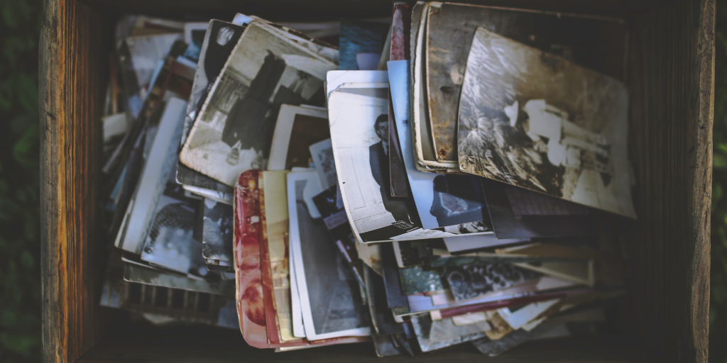 box of vintage photographs